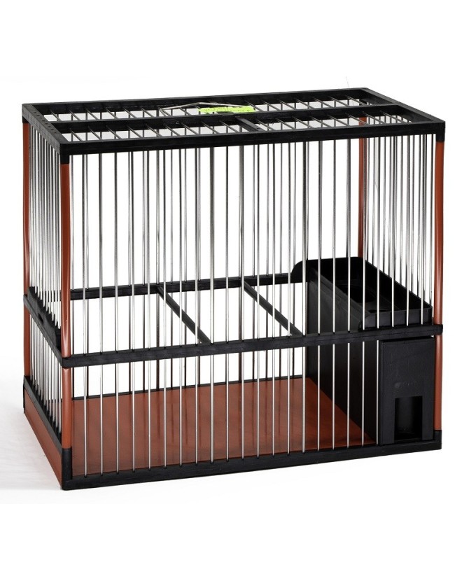 jaula-canto-c2-acero-inoxidable-jogaesteve (1) JAULA CANTO C2 ROJA/NEGRA ACERO INOXIDABLE JOGAESTEVE - Imagen 1