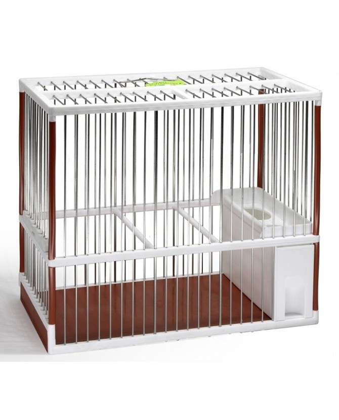 jaula-canto-c2-acero-inoxidable-jogaesteve (3) JAULA DE CANTO C2 BLANCA/ROJA ACERO INOXIDABLE JOGAESTEVE - Imagen 1