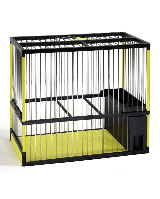 jaula-canto-c2-acero-inoxidable-jogaesteve (6) JAULA DE CANTO C2 AMARILLA/NEGRA ACERO INOXIDABLE JOGAESTEVE - Imagen 1