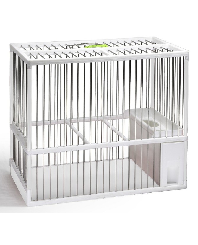 jaula-canto-c2-acero-inoxidable-jogaesteve JAULA DE CANTO C2 BLANCA ACERO INOXIDABLE JOGAESTEVE - Imagen 1